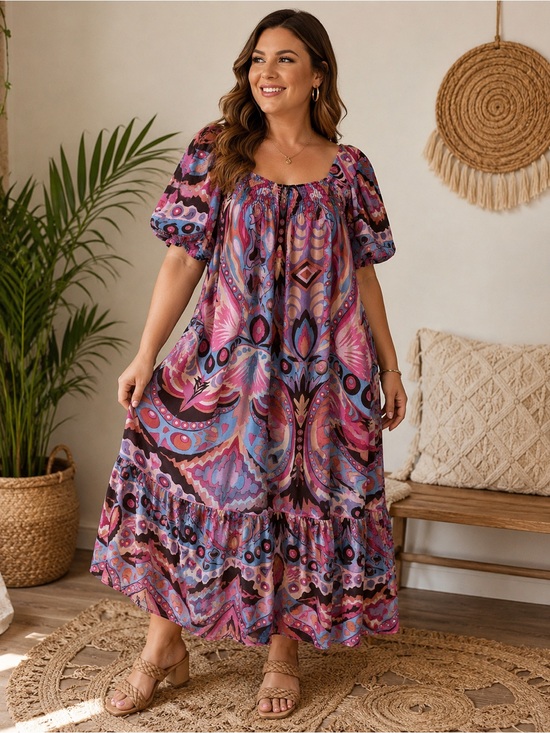 Umgee Dresses & Skirts - Umgee Pink and Purple Paisley Maxi Dress